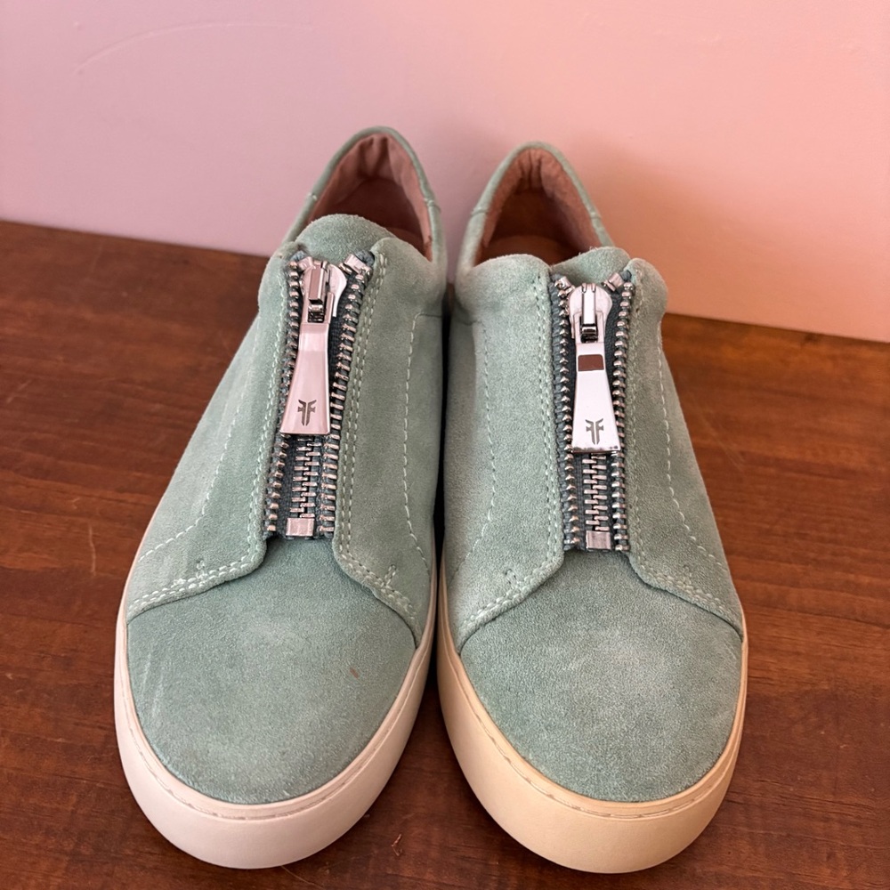 Frye Lena Suede Zip Sneakers with Zipper - Picture 3 of 7